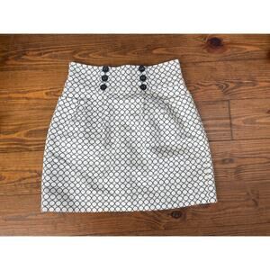 Anthropologie Sine Button Front Geometric Print Straight Skirt, 4